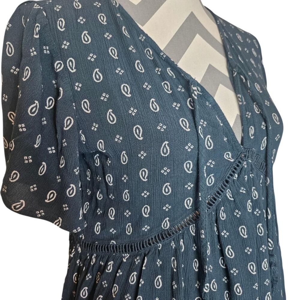 O'Neill Boho Coastal Babydoll Mini Dress Size Dark Teal Size Medium